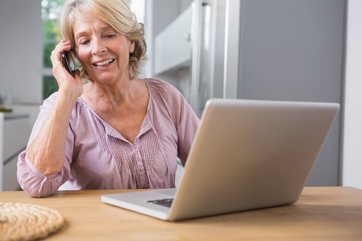 Older woman at her computer