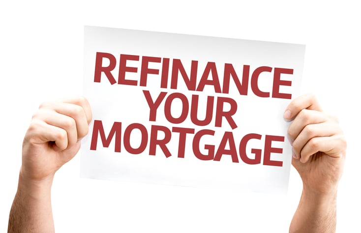 Refinance Your Mortgage card isolated on white background