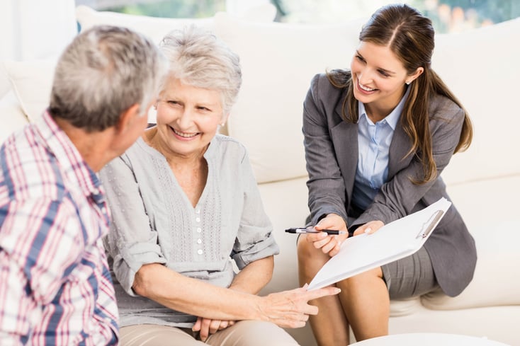 Older couple looking at paperwork