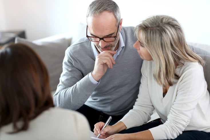 Senior couple meeting financial adviser for investment-2