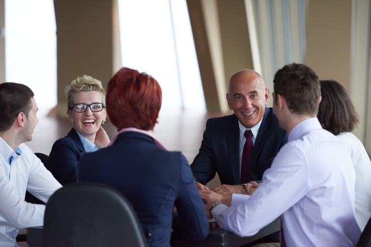 workers in a meeting